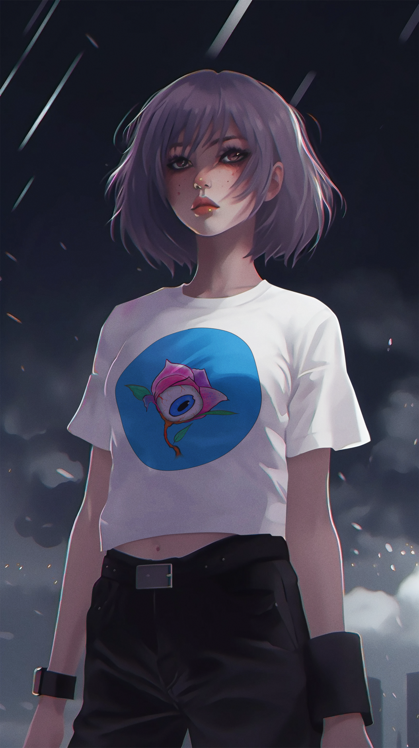 Eye Of The Rose in Blue Unisex t-shirt