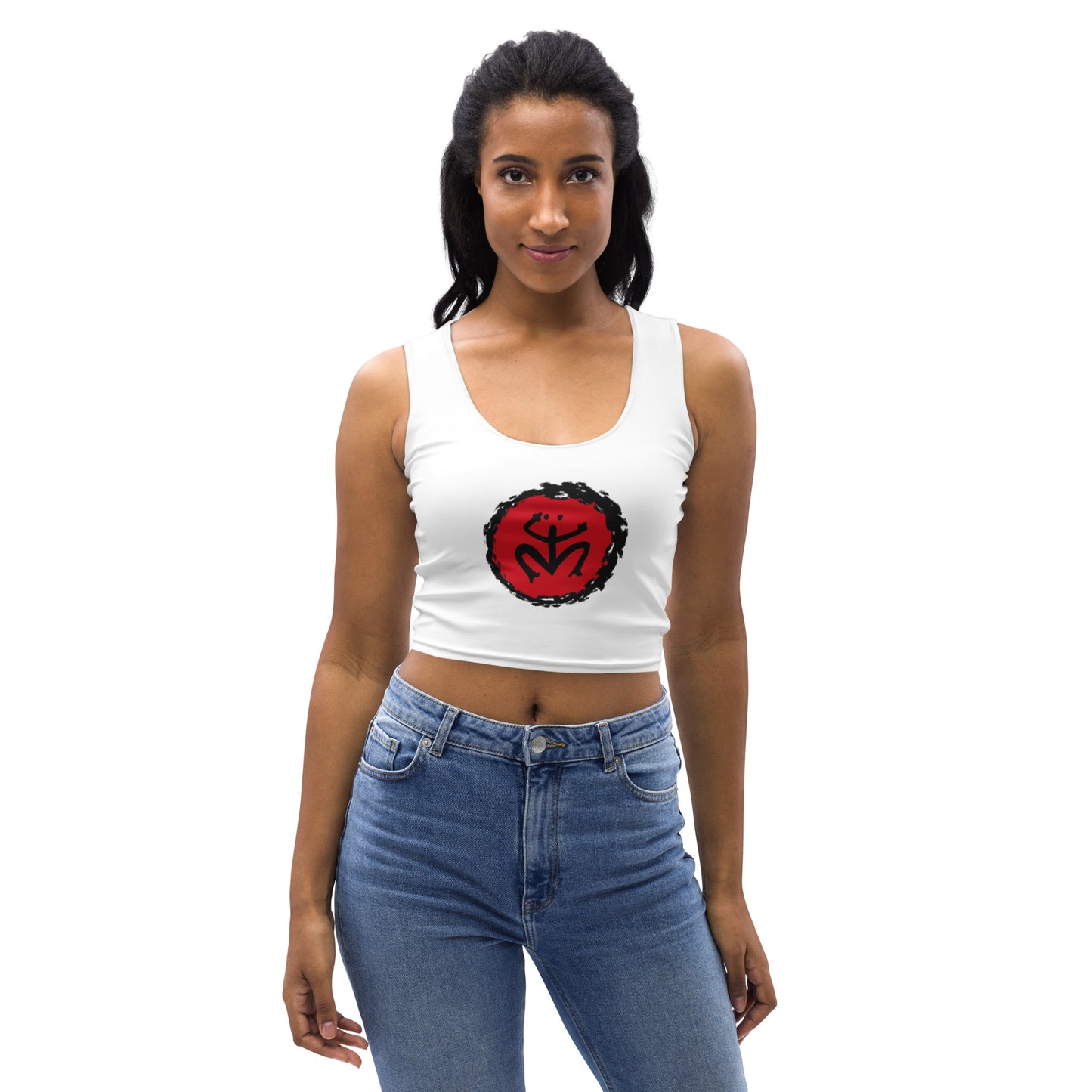 Taino Coqui Symbol In Circle Of Enlightenment Crop Top