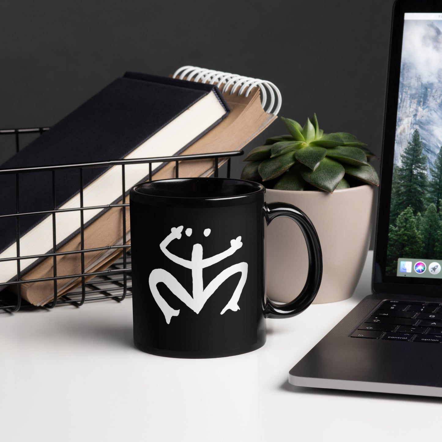 Taino Coqui Symbol Black Glossy Mug