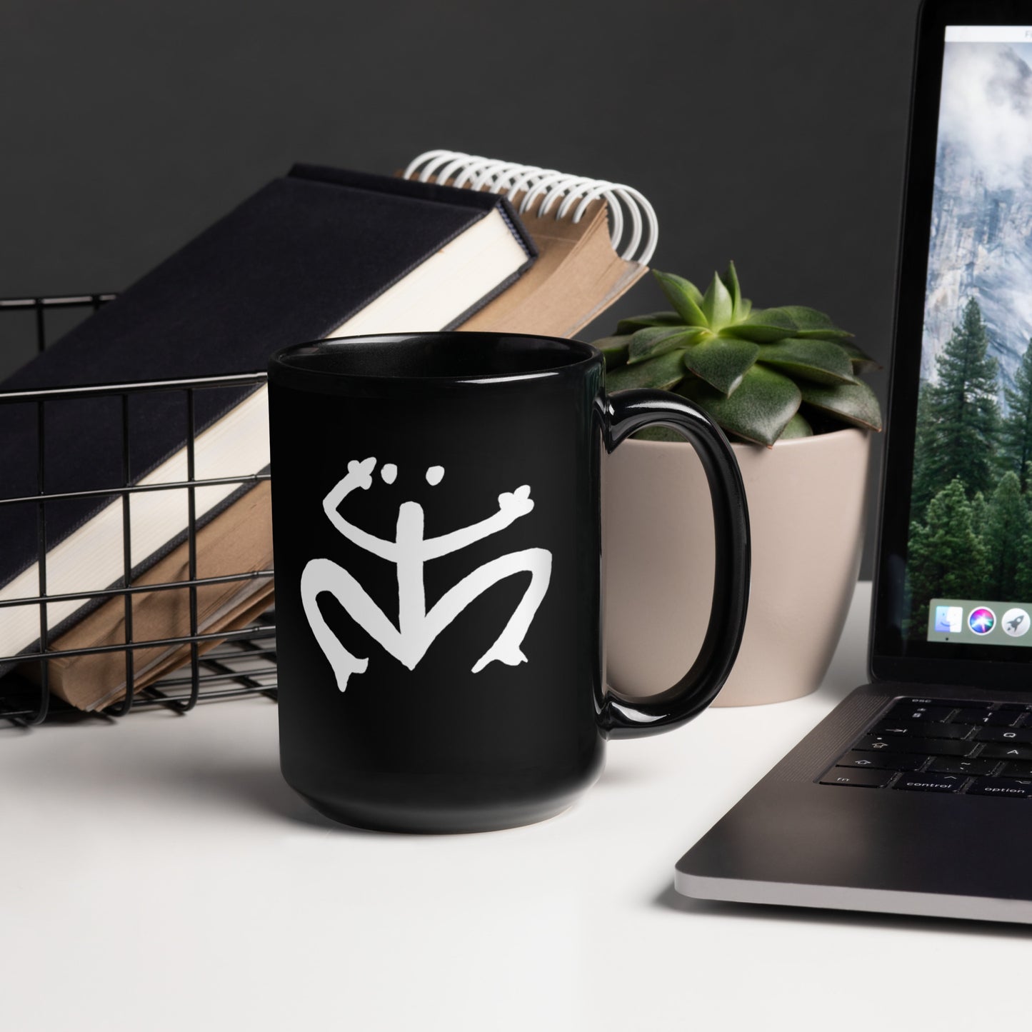 Taino Coqui Symbol Black Glossy Mug
