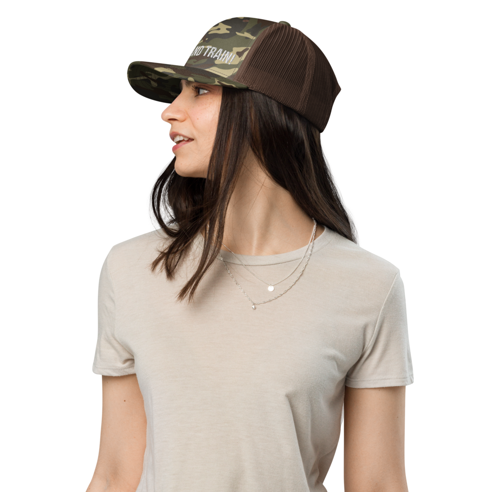 Shut Up And Train Camouflage trucker hat