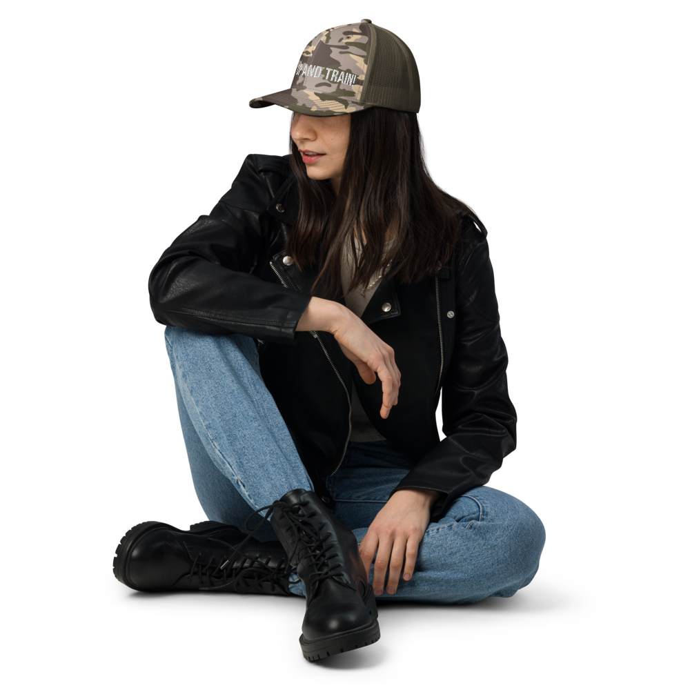 Shut Up And Train Camouflage trucker hat