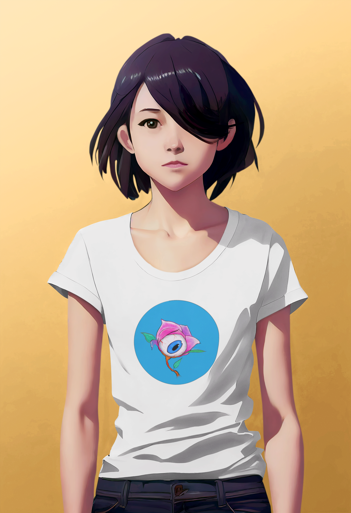 Eye Of The Rose in Blue Unisex t-shirt