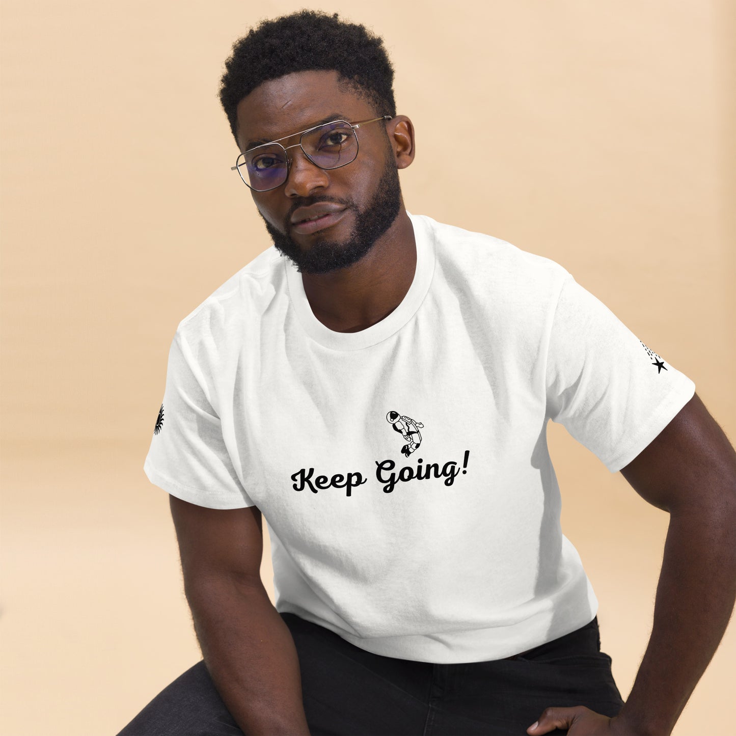 Keep Going! Space Theme Men's classic tee