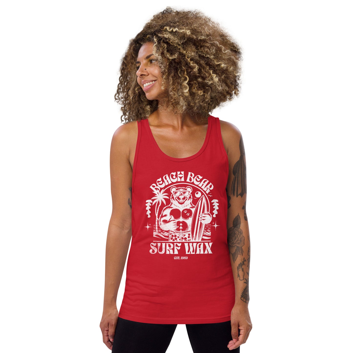 Beach Bear Surf Wax - white letters Men's Tank Top