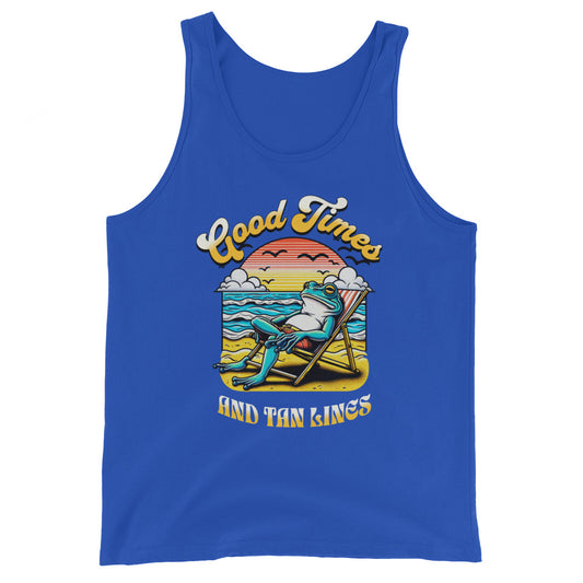 Good Times And Tan Lines - Sunning Frog Men's Tank Top