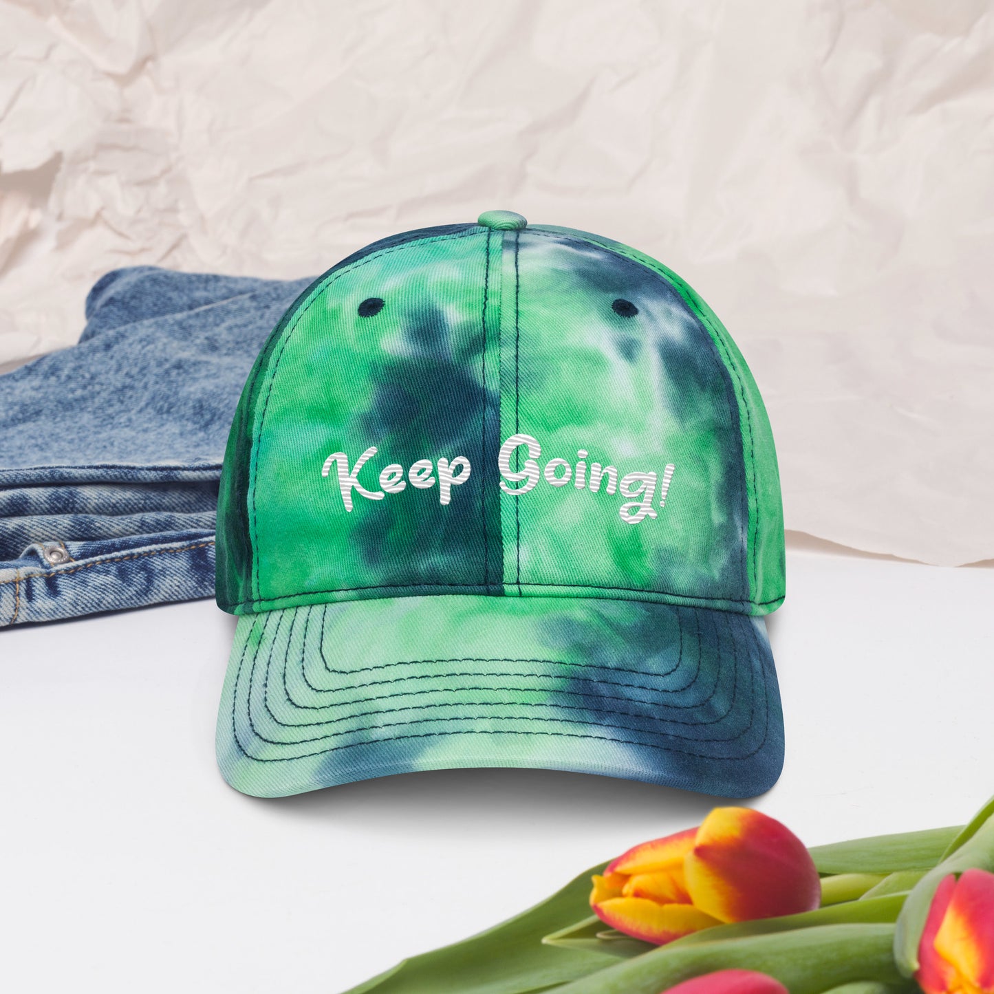 Keep Going! - Motivational Tie dye hat