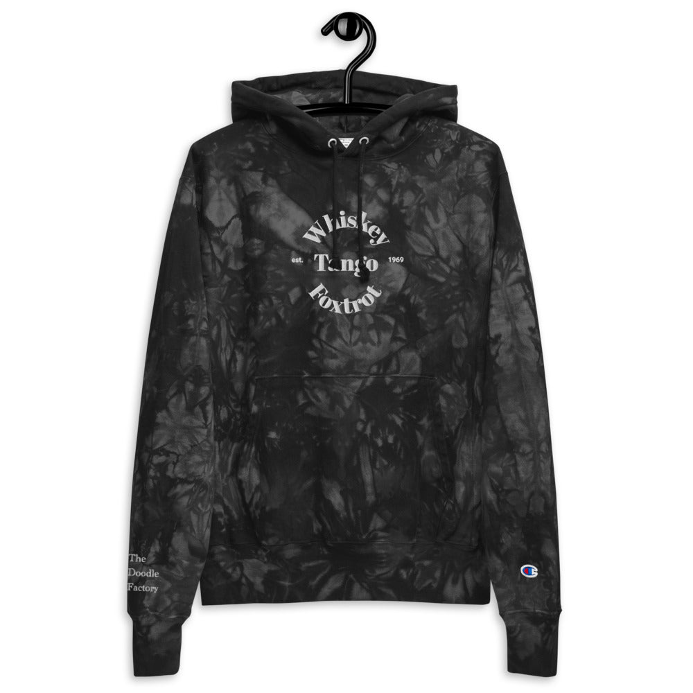 Whiskey Tango Foxtrot Est. 1969 Unisex Champion tie-dye hoodie
