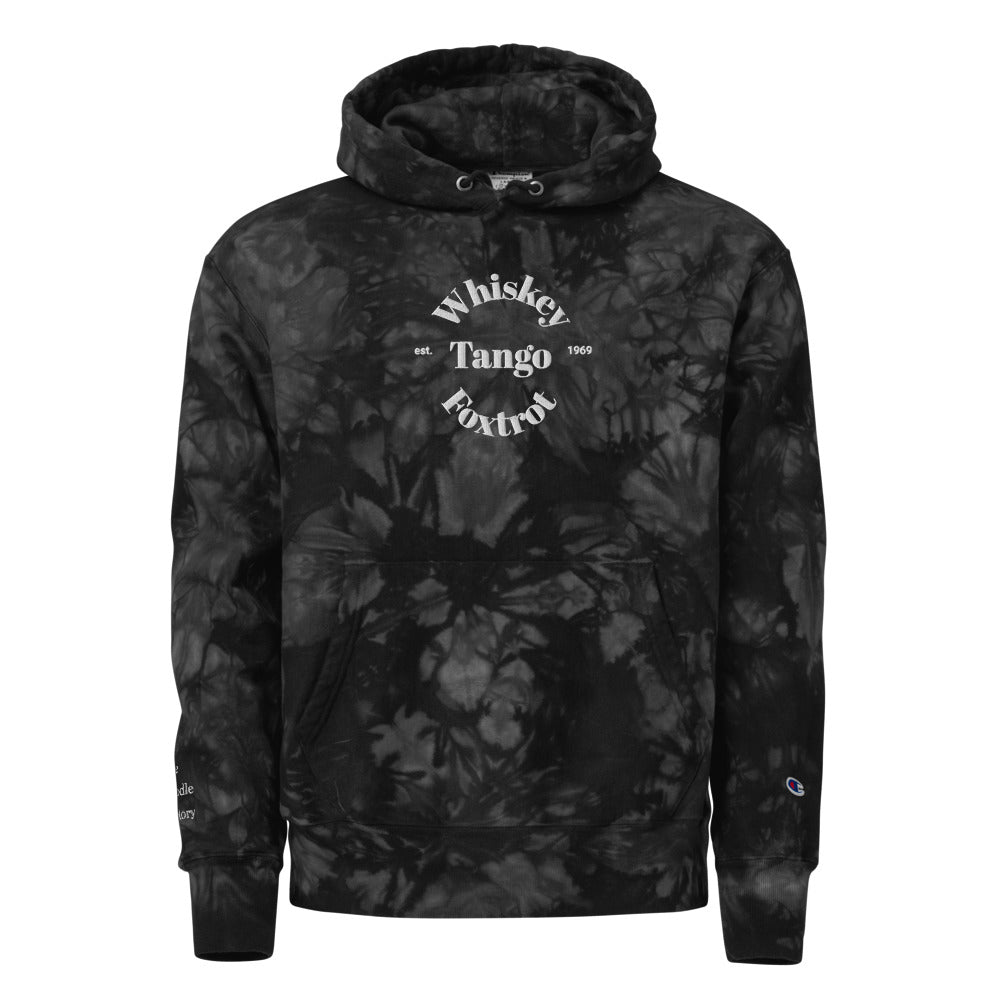 Whiskey Tango Foxtrot Est. 1969 Unisex Champion tie-dye hoodie