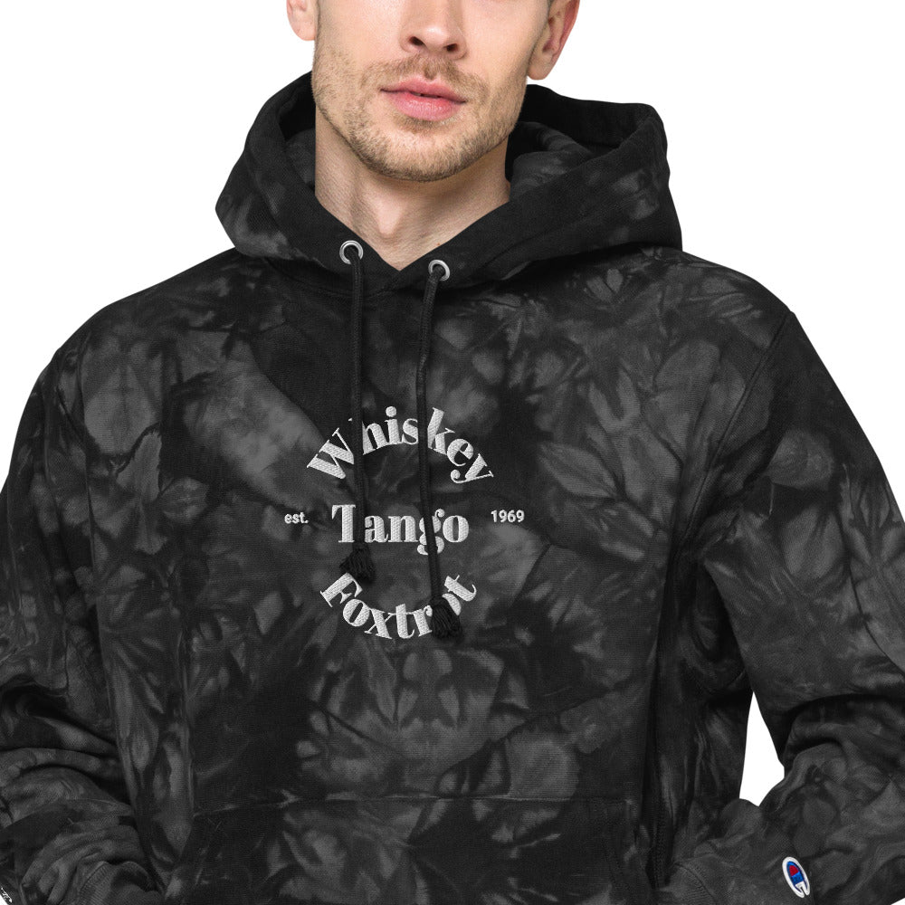 Whiskey Tango Foxtrot Est. 1969 Unisex Champion tie-dye hoodie