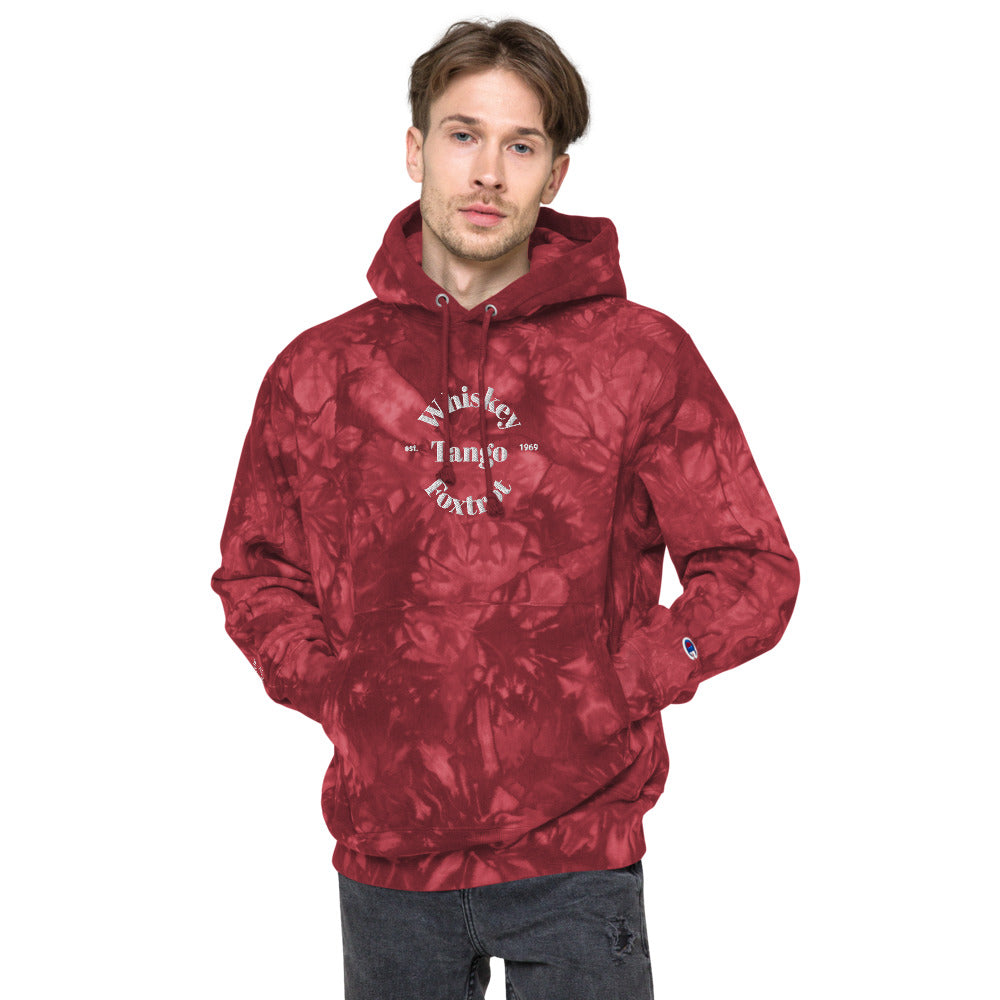 Whiskey Tango Foxtrot Est. 1969 Unisex Champion tie-dye hoodie
