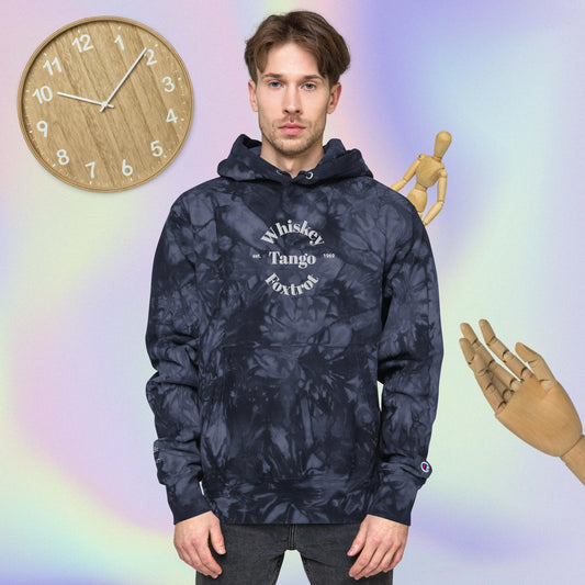 Whiskey Tango Foxtrot Est. 1969 Unisex Champion tie-dye hoodie