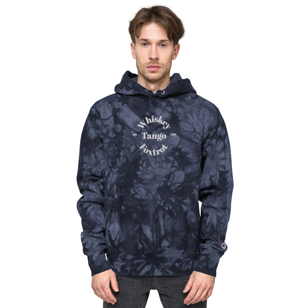Whiskey Tango Foxtrot Est. 1969 Unisex Champion tie-dye hoodie