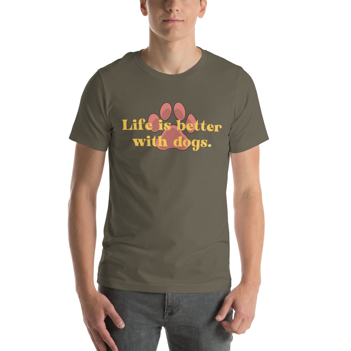 Life Is Better With Dogs (dark colors) Unisex t-shirt