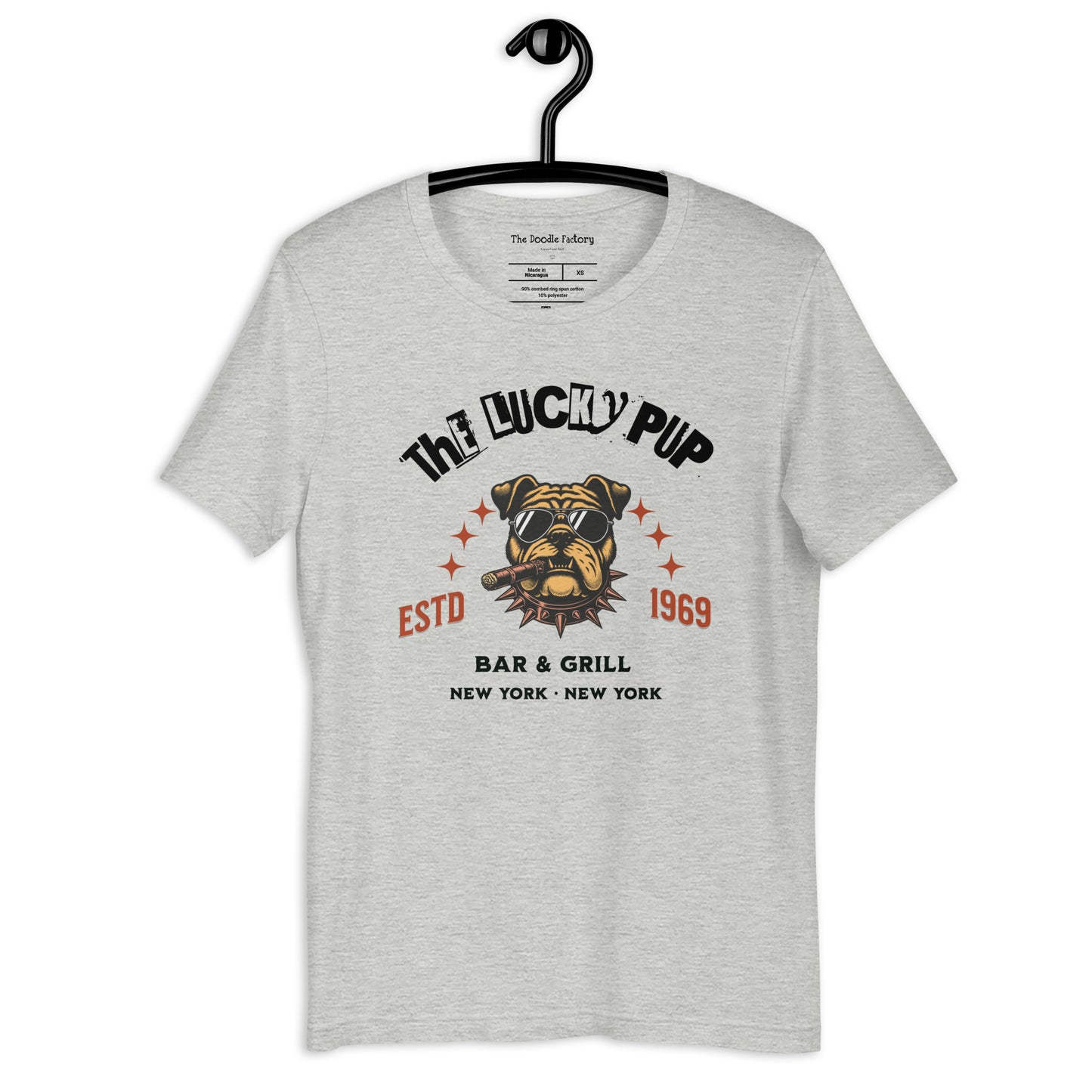 The Lucky Pup Bar & Grill (black lettering) Unisex t-shirt