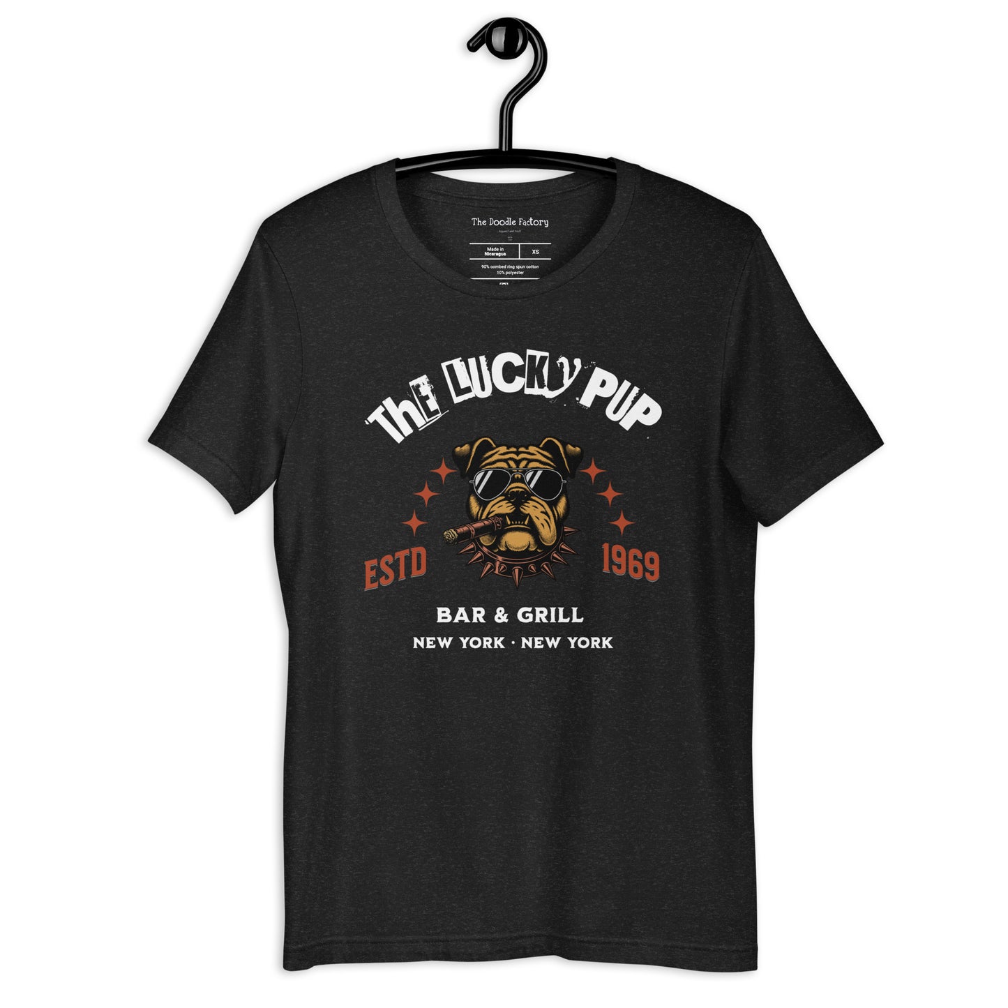 The Lucky Pup Bar & Grill (white lettering) Unisex t-shirt