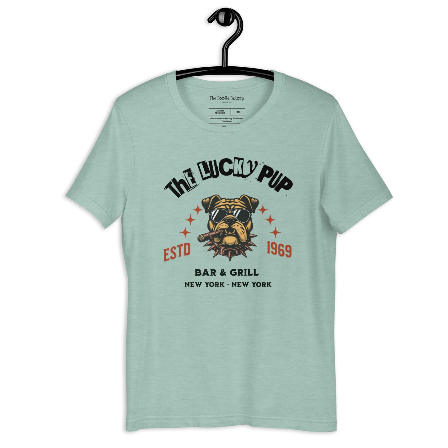 The Lucky Pup Bar & Grill (black lettering) Unisex t-shirt