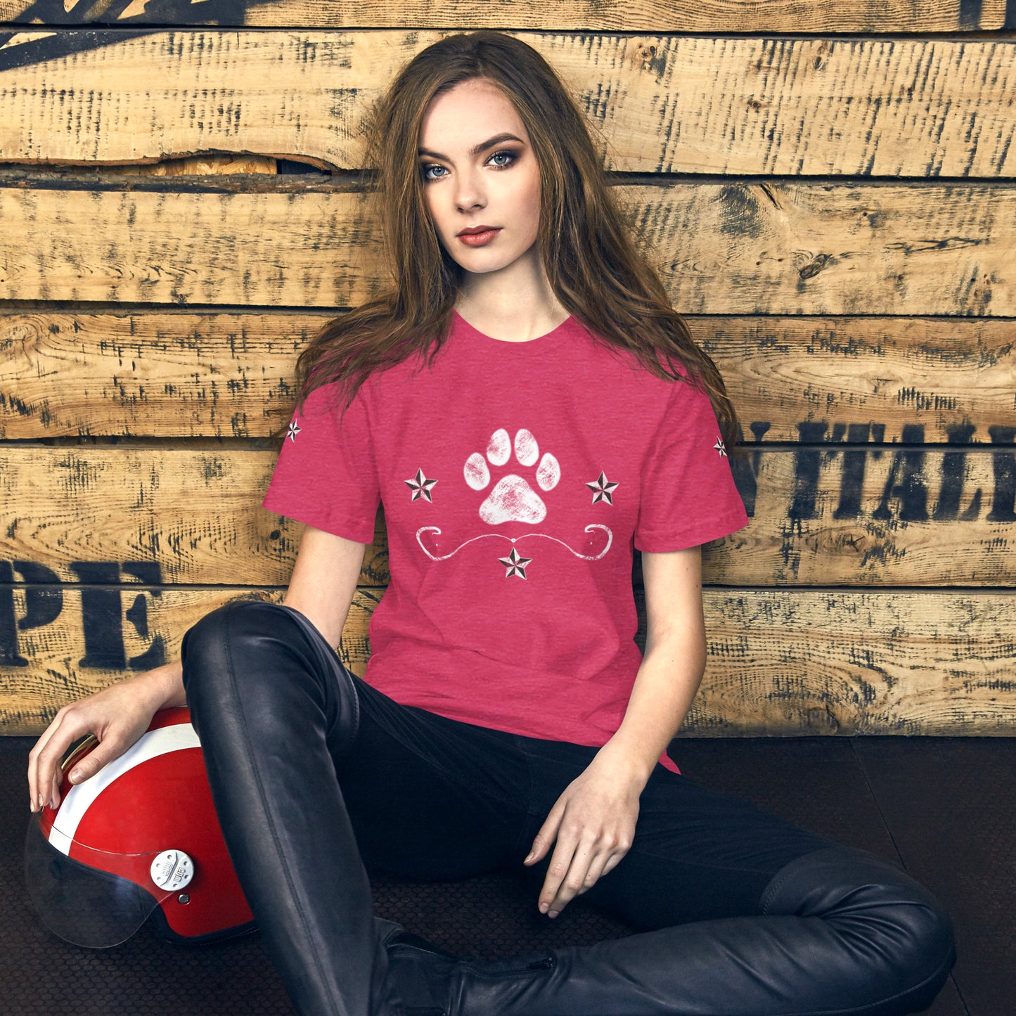 Starry Paw - Weathered Paw Print Design Unisex t-shirt