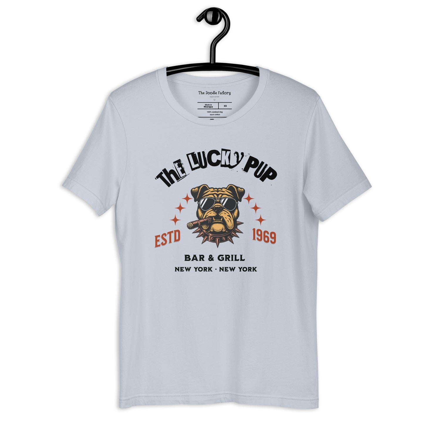 The Lucky Pup Bar & Grill (black lettering) Unisex t-shirt