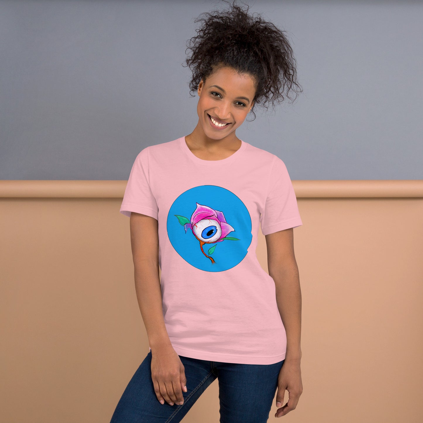 Eye Of The Rose in Blue Unisex t-shirt
