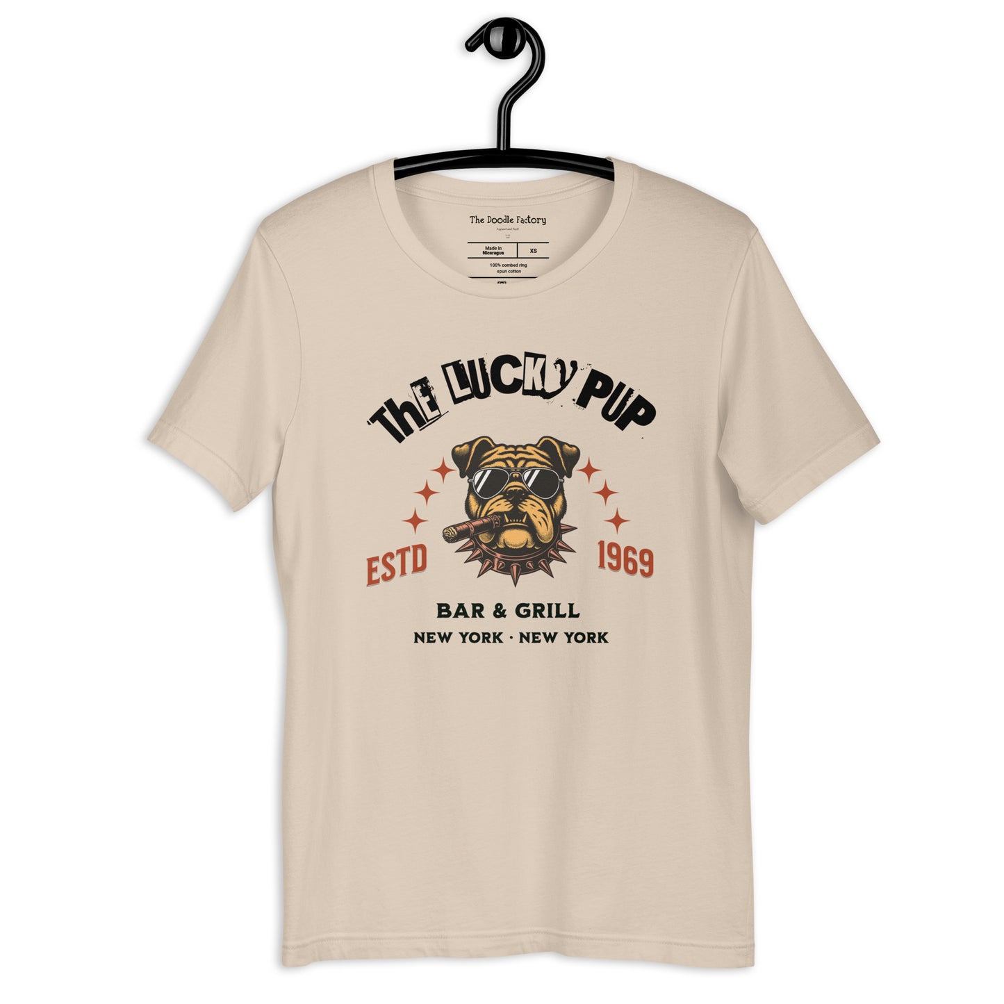 The Lucky Pup Bar & Grill (black lettering) Unisex t-shirt