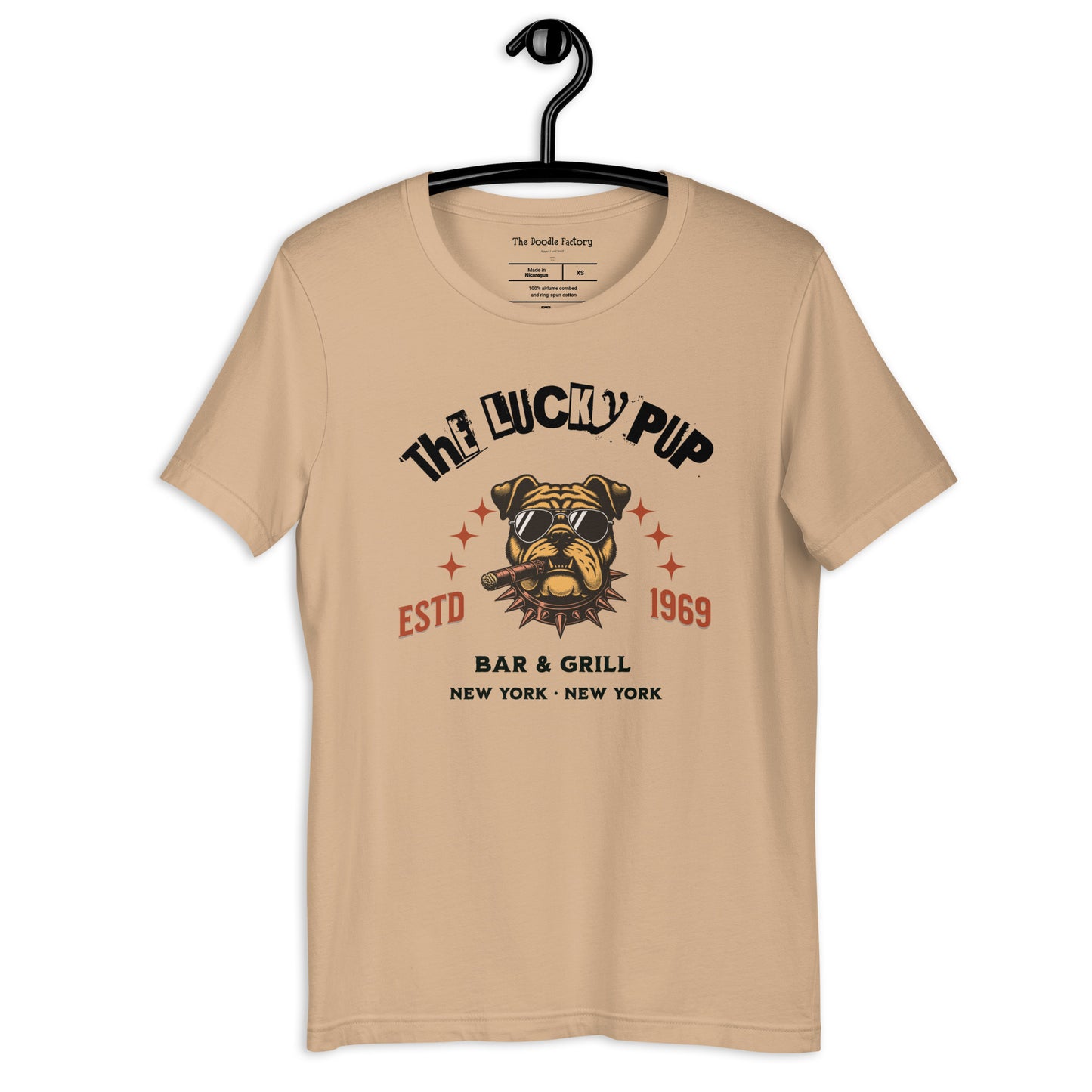 The Lucky Pup Bar & Grill (black lettering) Unisex t-shirt