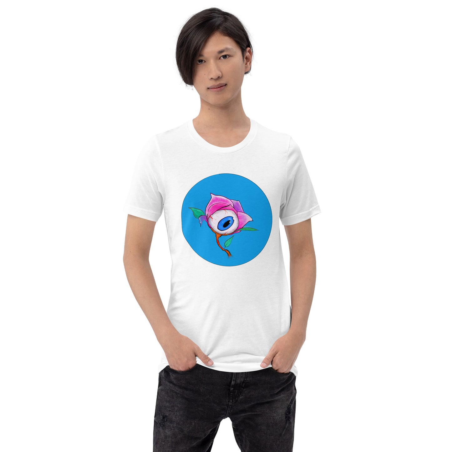 Eye Of The Rose in Blue Unisex t-shirt