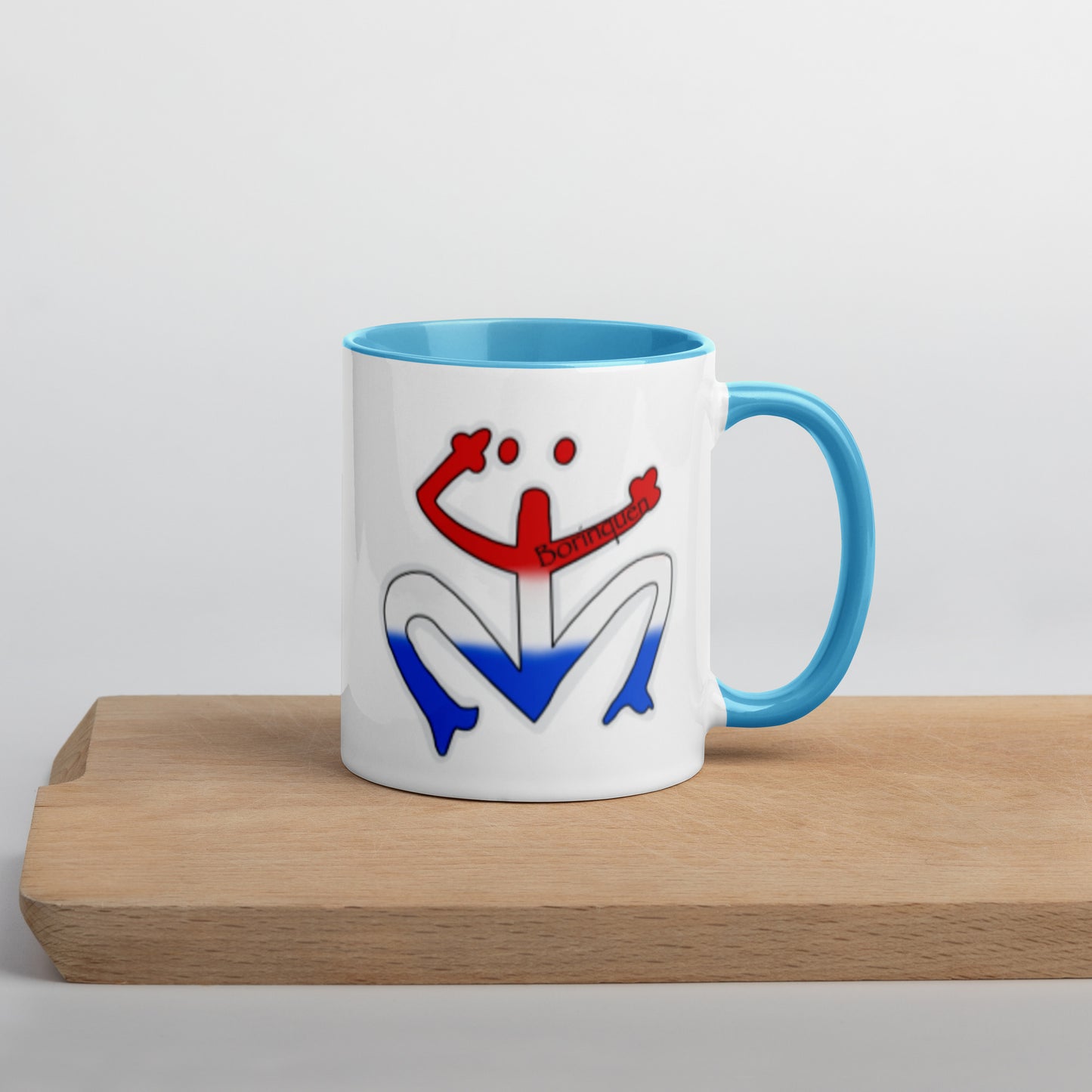 Red White and Blue Taino Coqui Symbol - Mug with Color Inside