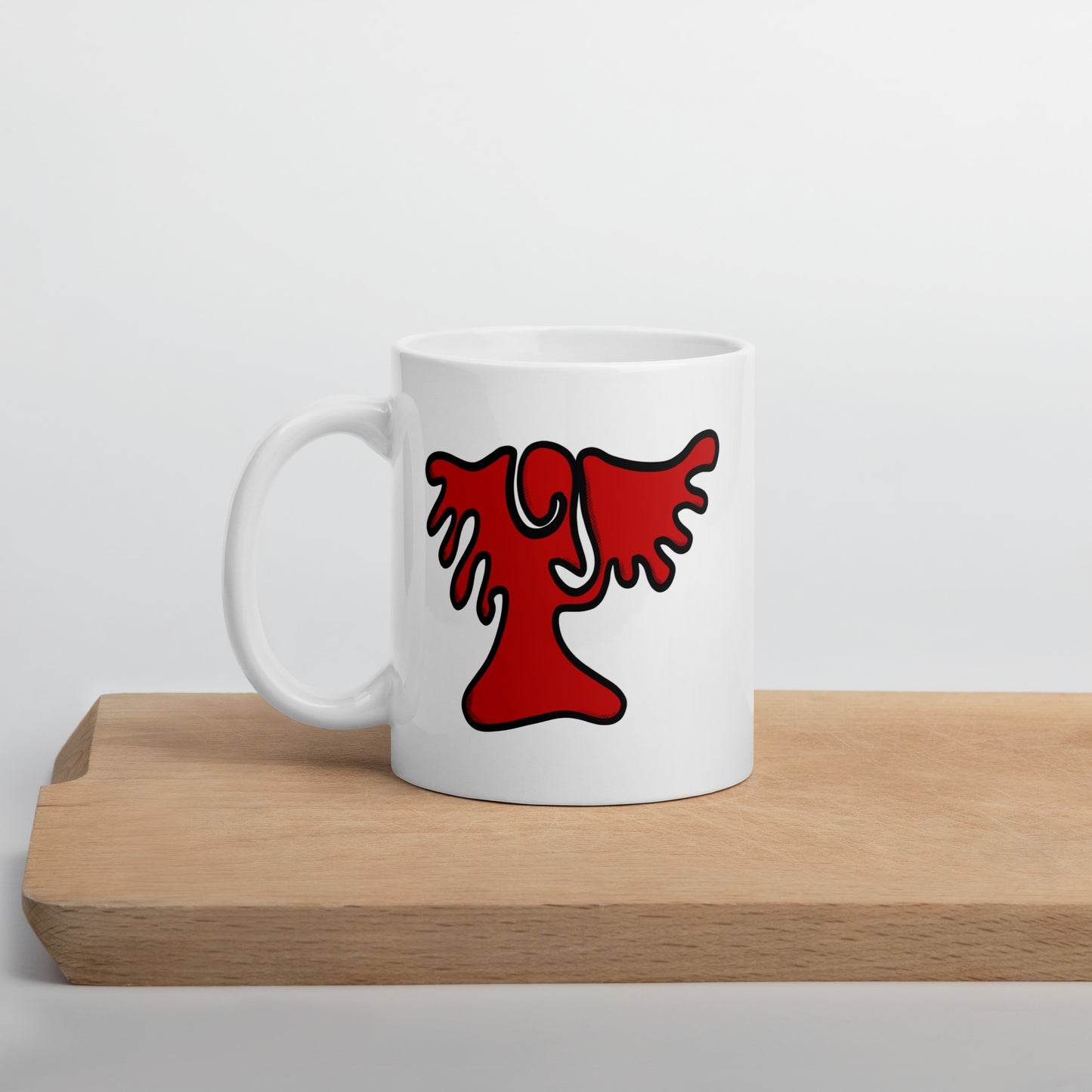 Archangel Uriel Abstract Design White glossy mug