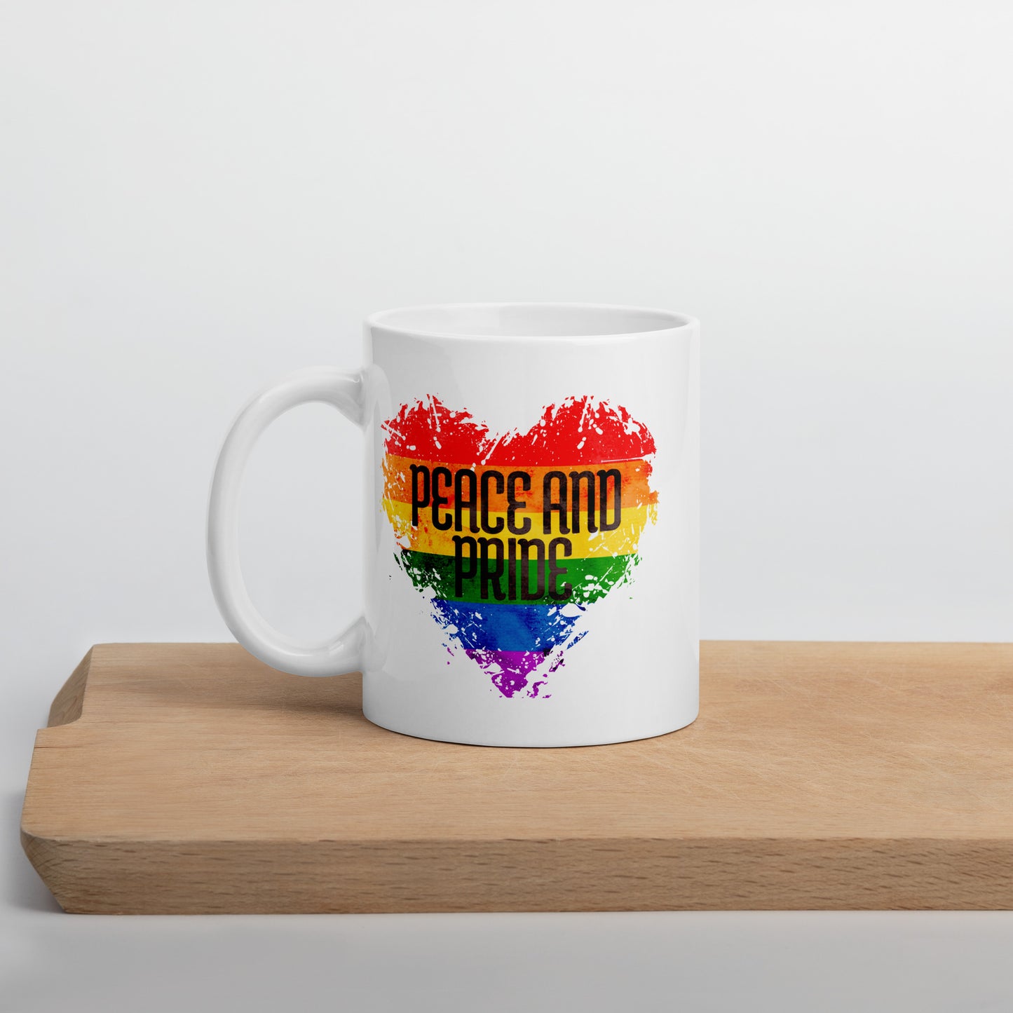 Peace And Pride - White glossy mug