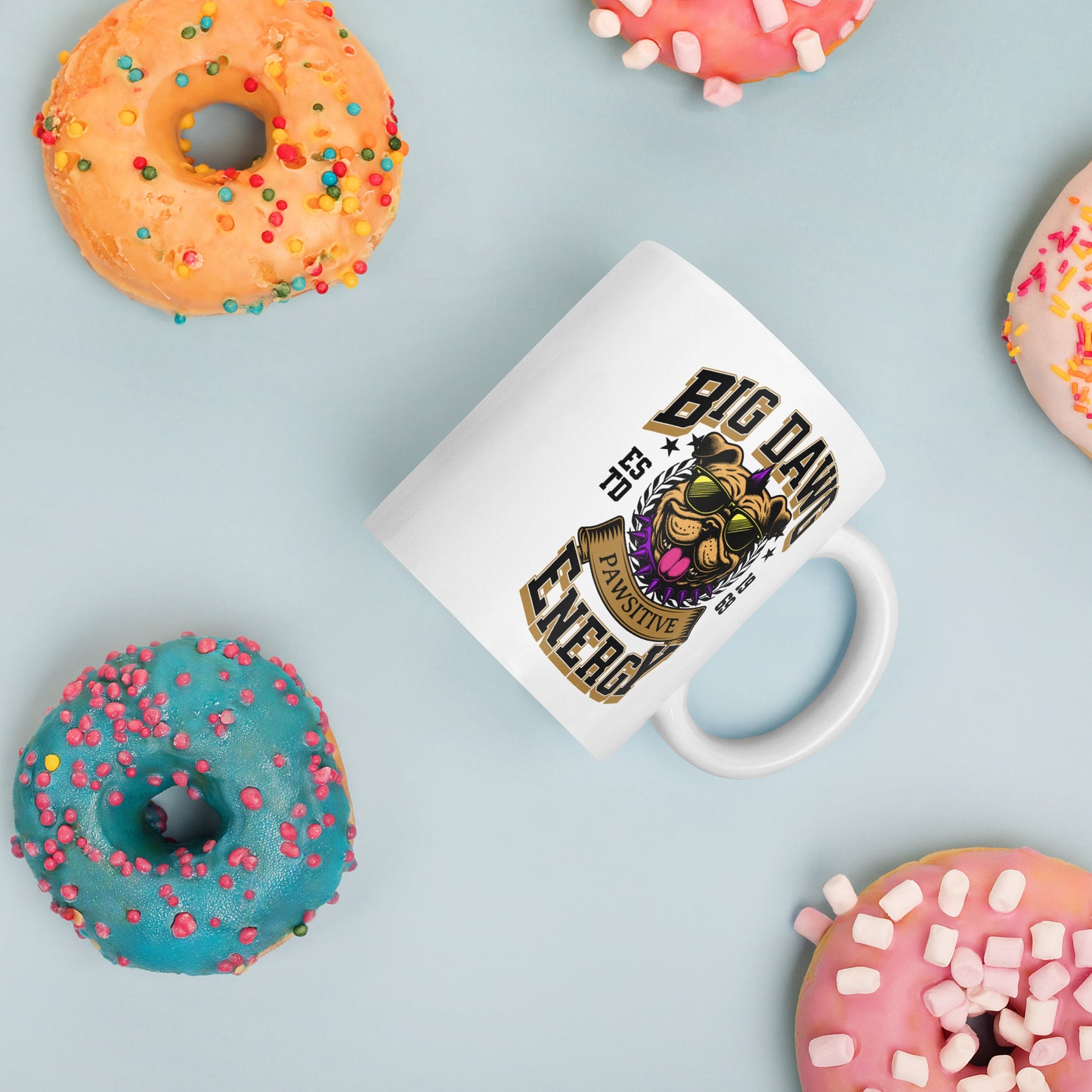 Big Dawg Energy White glossy mug
