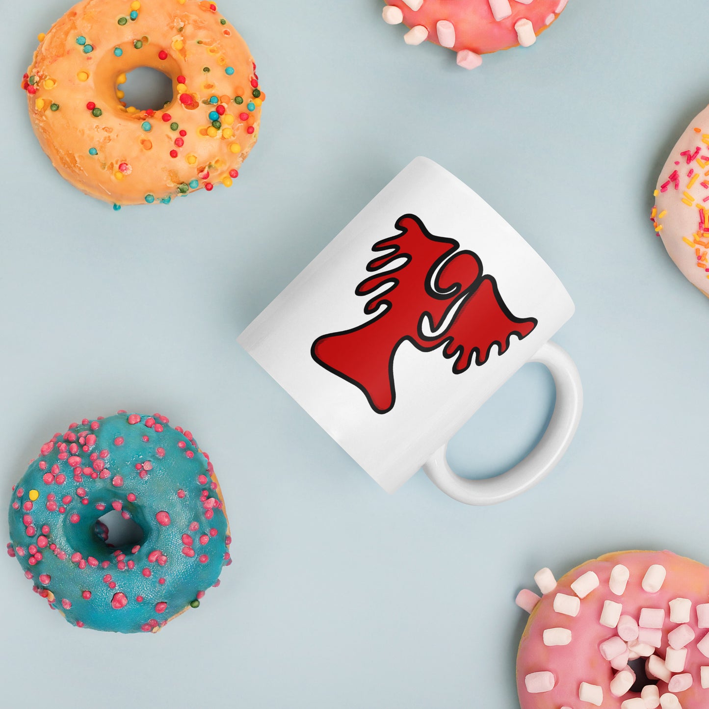 Archangel Uriel Abstract Design White glossy mug