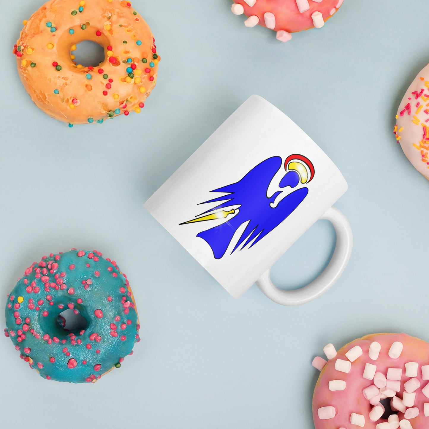 The Archangel Michael - Abstract Design White glossy mug