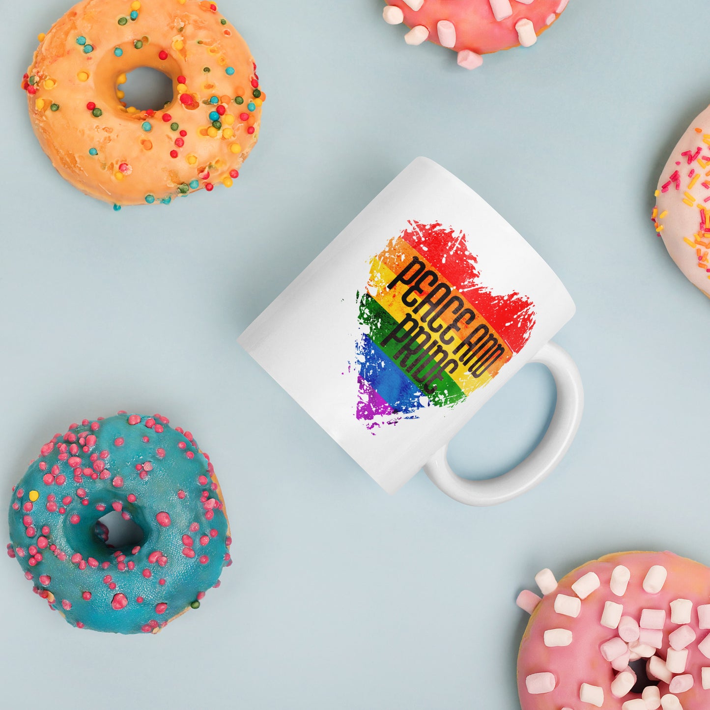 Peace And Pride - White glossy mug
