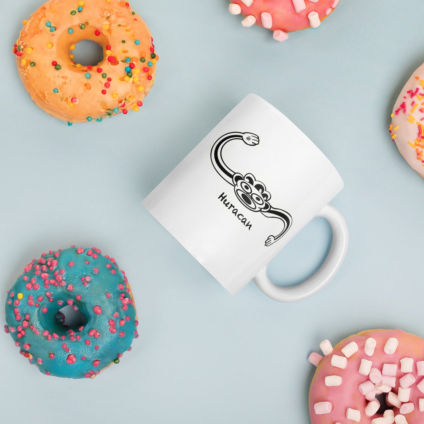 Taino Huracán Symbol White glossy mug