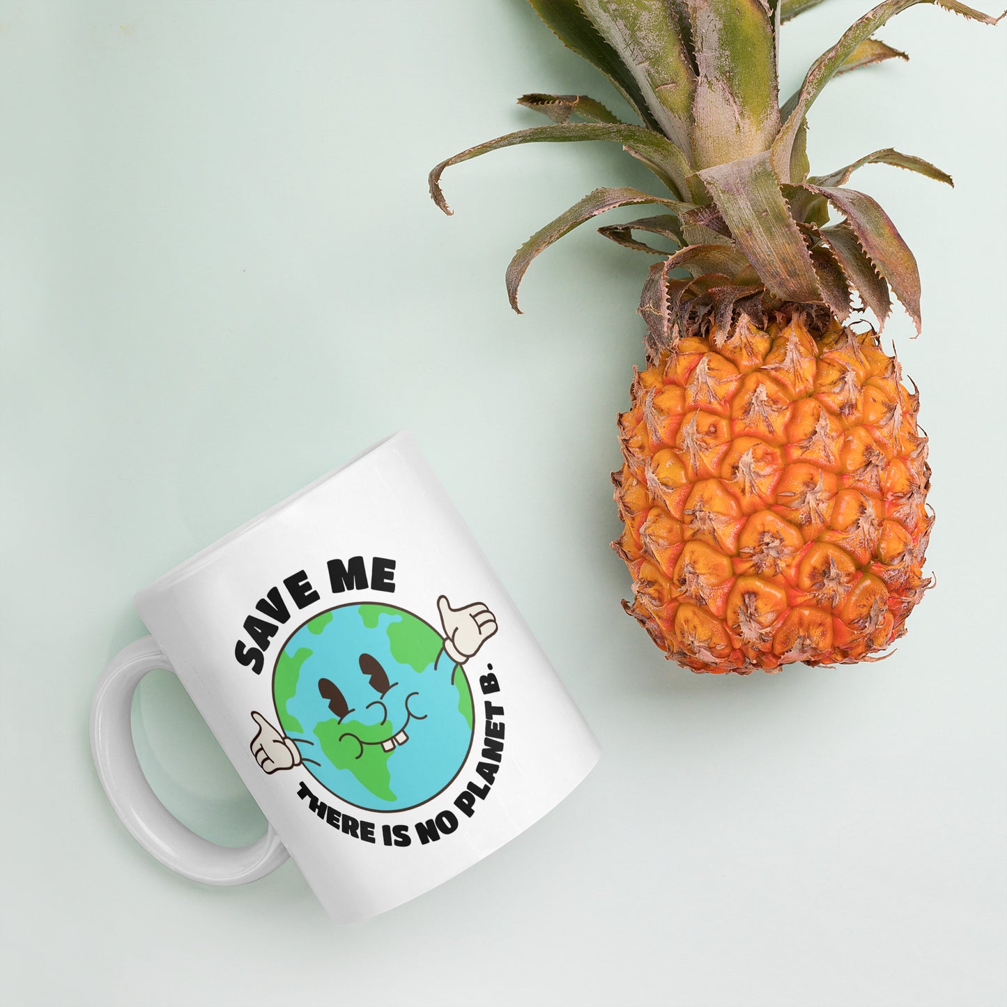 Save Me - There Is No Planet B White glossy mug