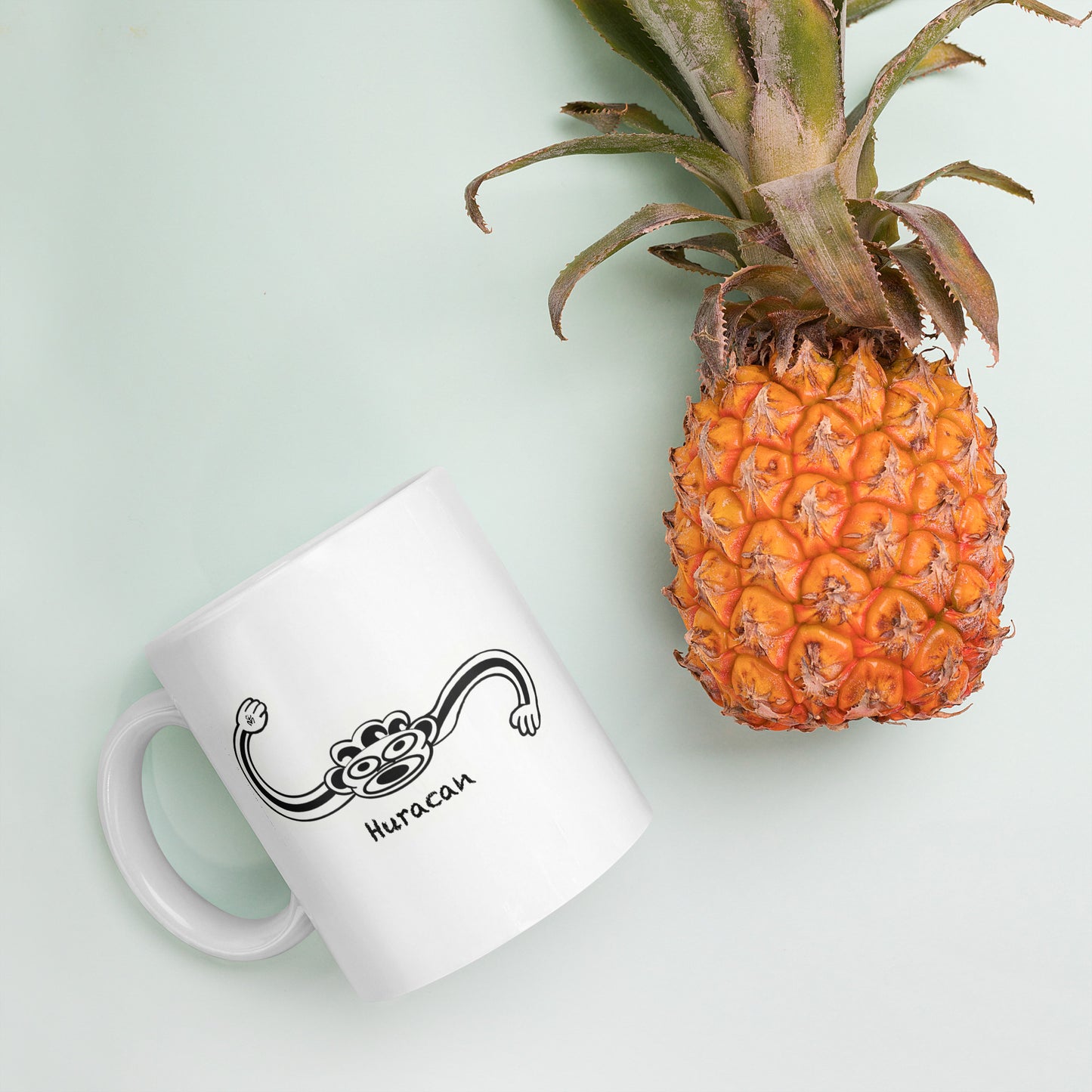 Taino Huracán Symbol White glossy mug