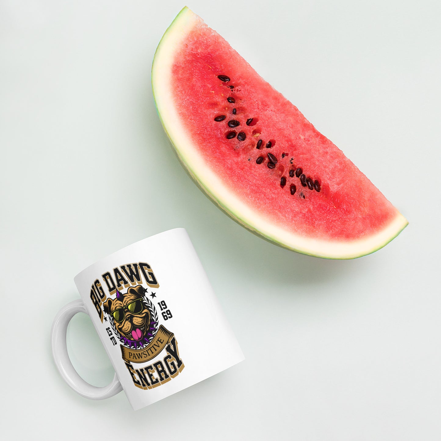 Big Dawg Energy White glossy mug