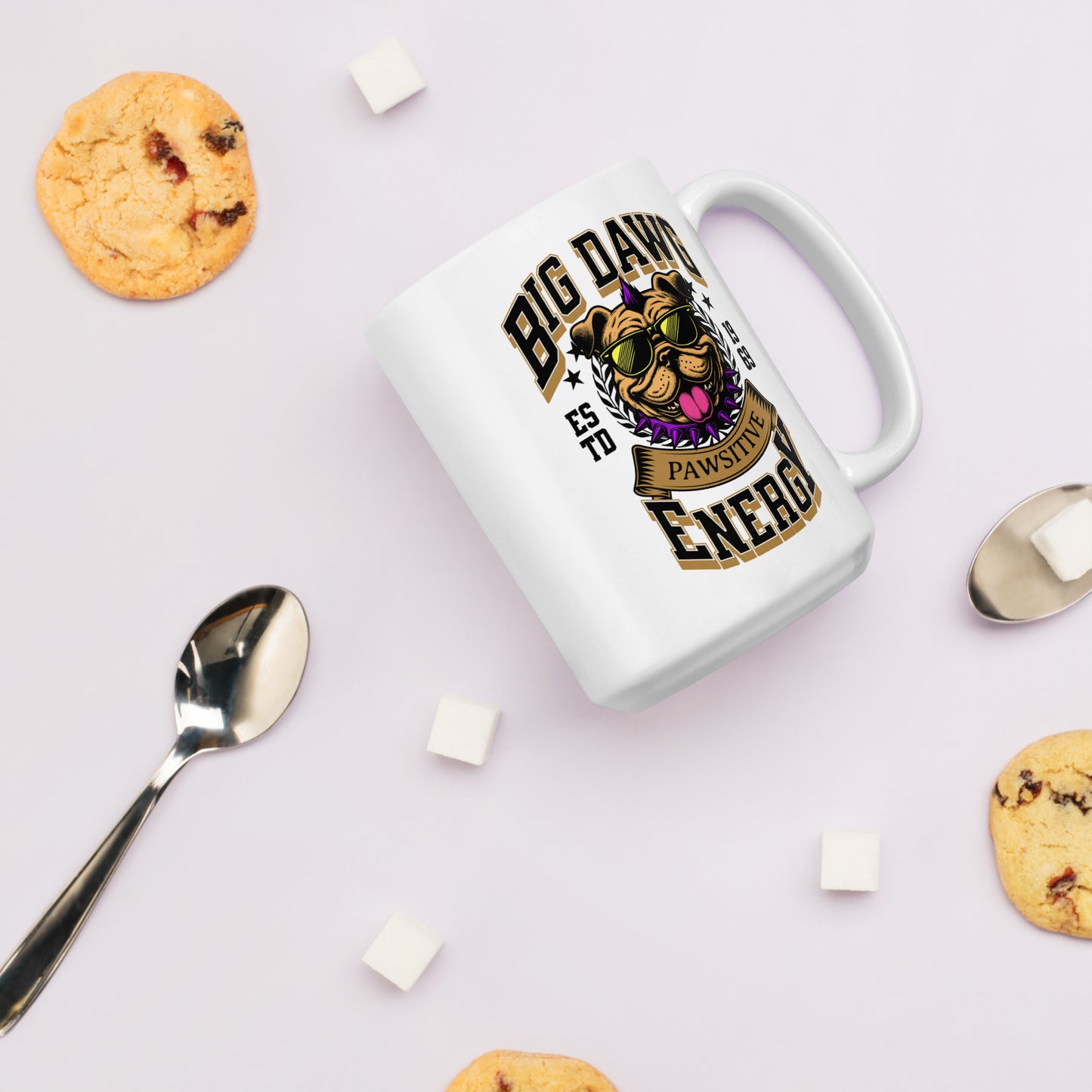 Big Dawg Energy White glossy mug