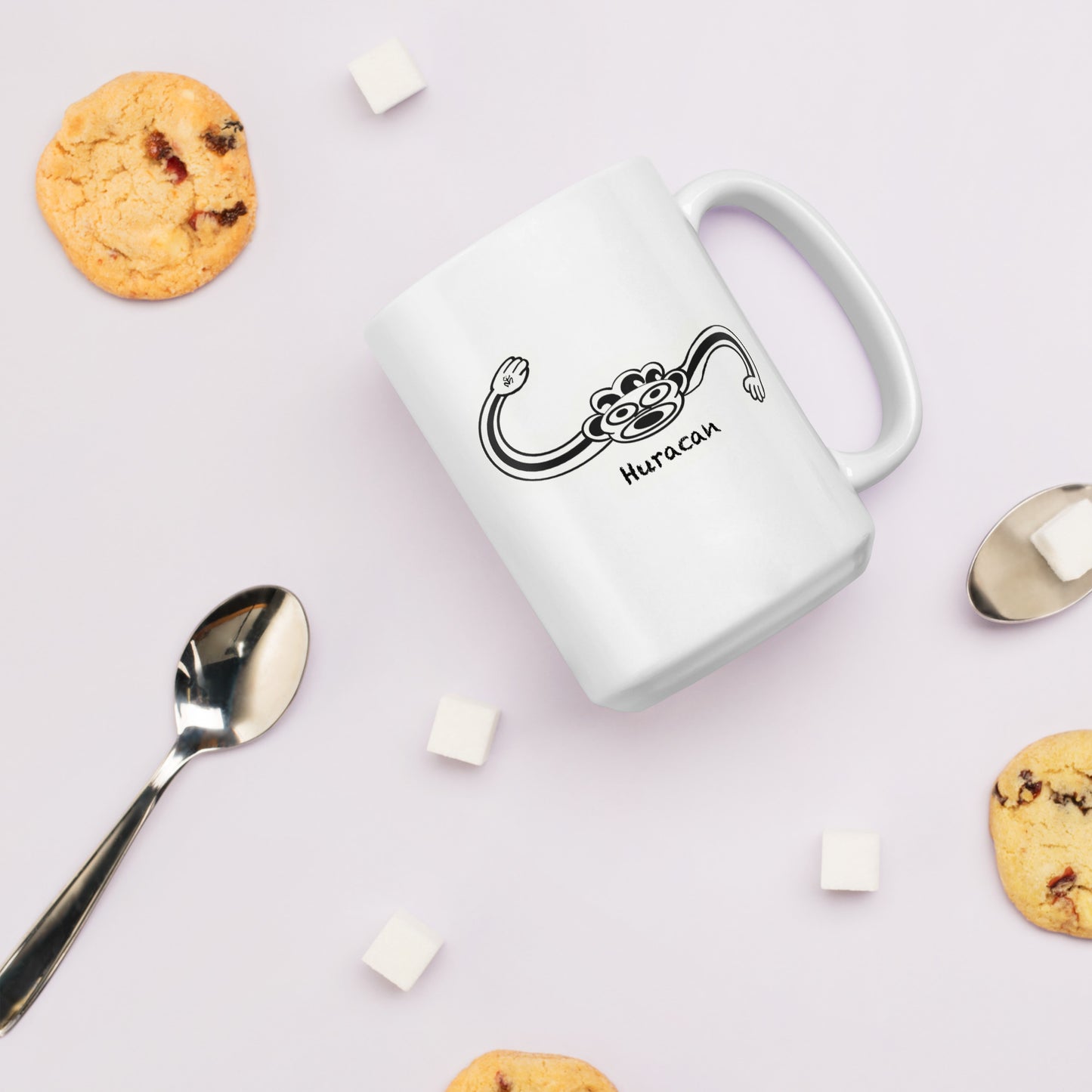 Taino Huracán Symbol White glossy mug