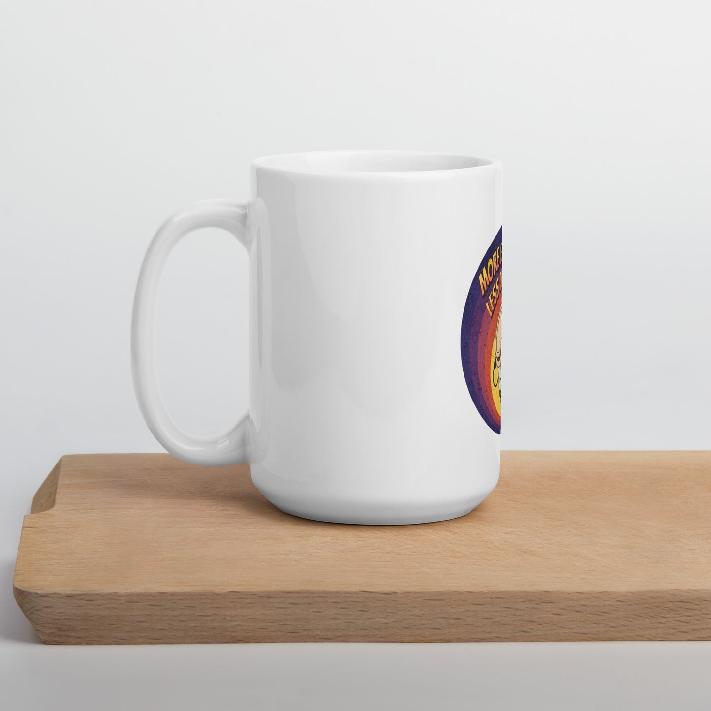 More Espresso Less Depresso White glossy mug