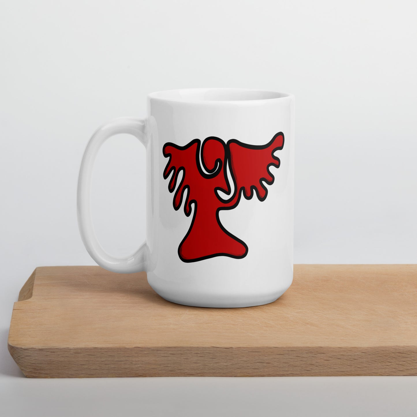 Archangel Uriel Abstract Design White glossy mug