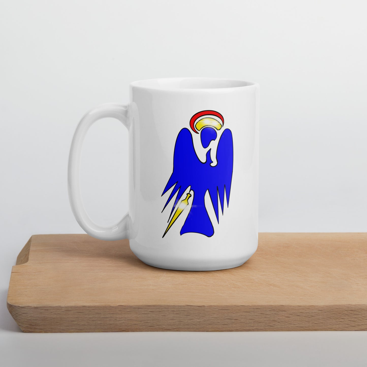 The Archangel Michael - Abstract Design White glossy mug