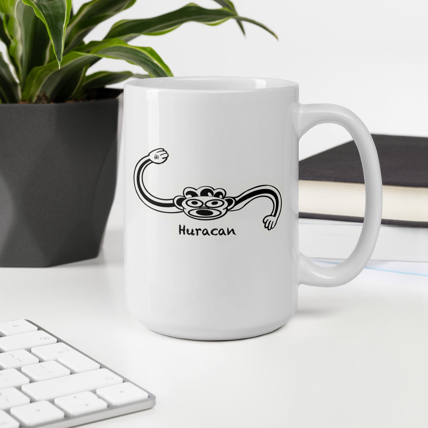 Taino Huracán Symbol White glossy mug