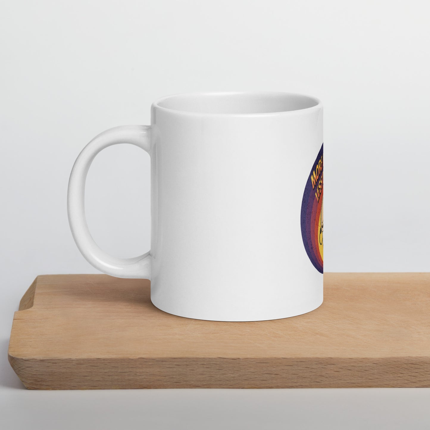 More Espresso Less Depresso White glossy mug