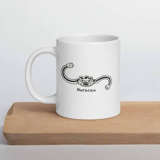 Taino Huracán Symbol  White glossy mug
