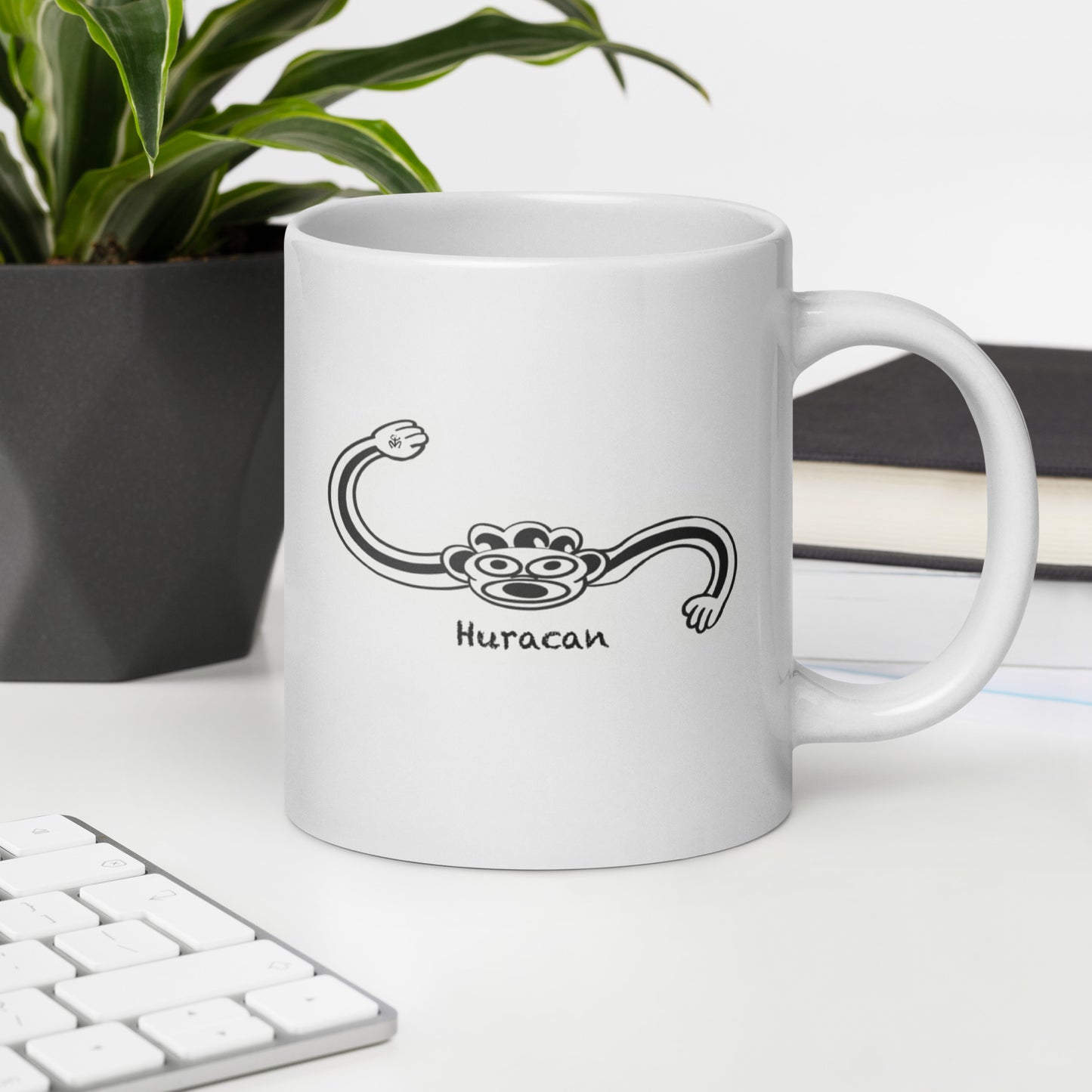 Taino Huracán Symbol White glossy mug