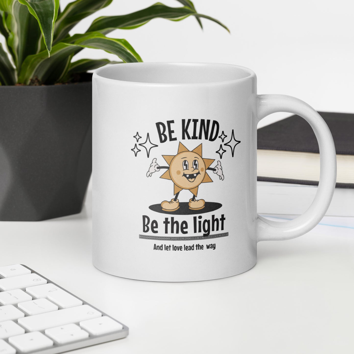 Be Kind, Be The Light - White glossy mug