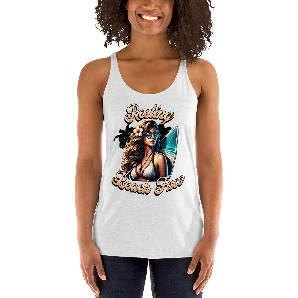 Resting Beach Face Women's Racerback Tank