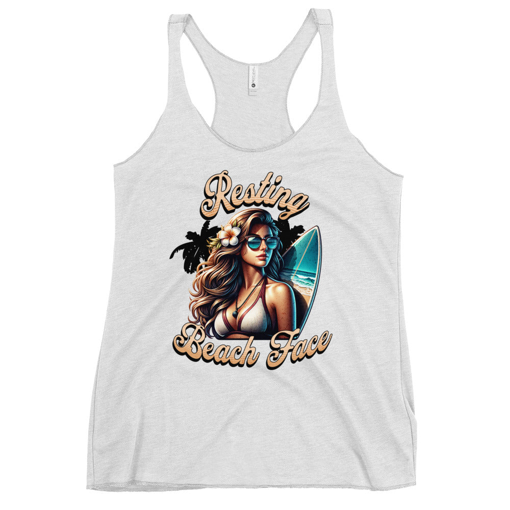Resting Beach Face Women's Racerback Tank